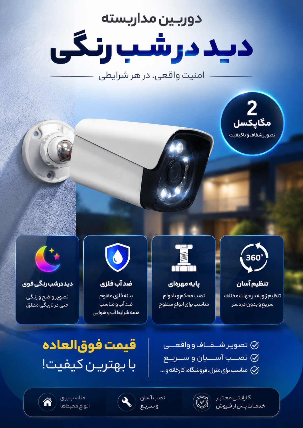 دوربین 2 مگاپیکسل دیددرشب رنگی