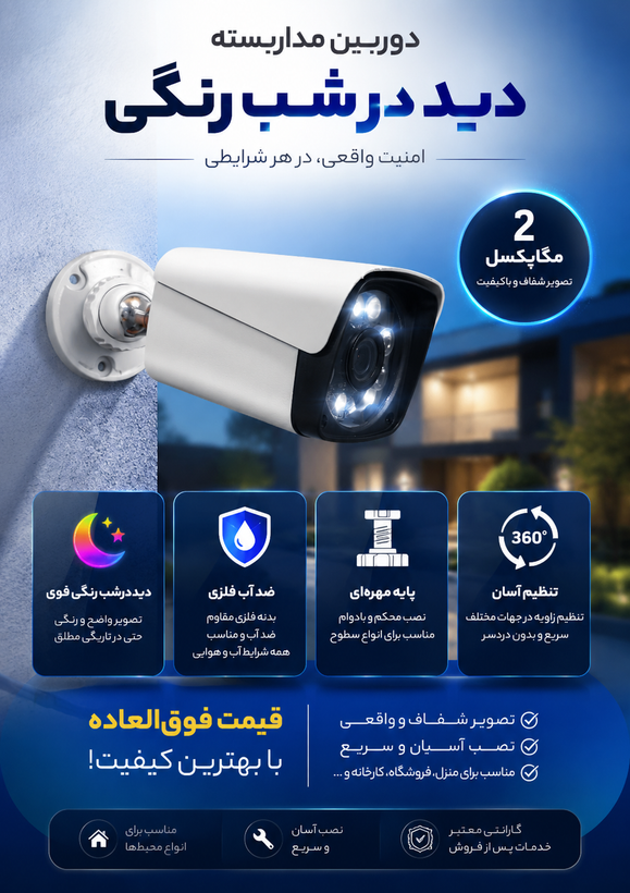 دوربین 2 مگاپیکسل دیددرشب رنگی