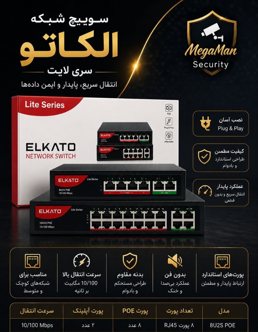 سوییچ الکاتو 8 پورت poe